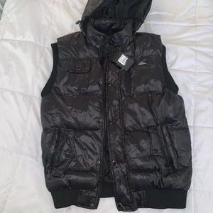 NWT Steve’s jeans puffer removable hoodie vest ✅🔥